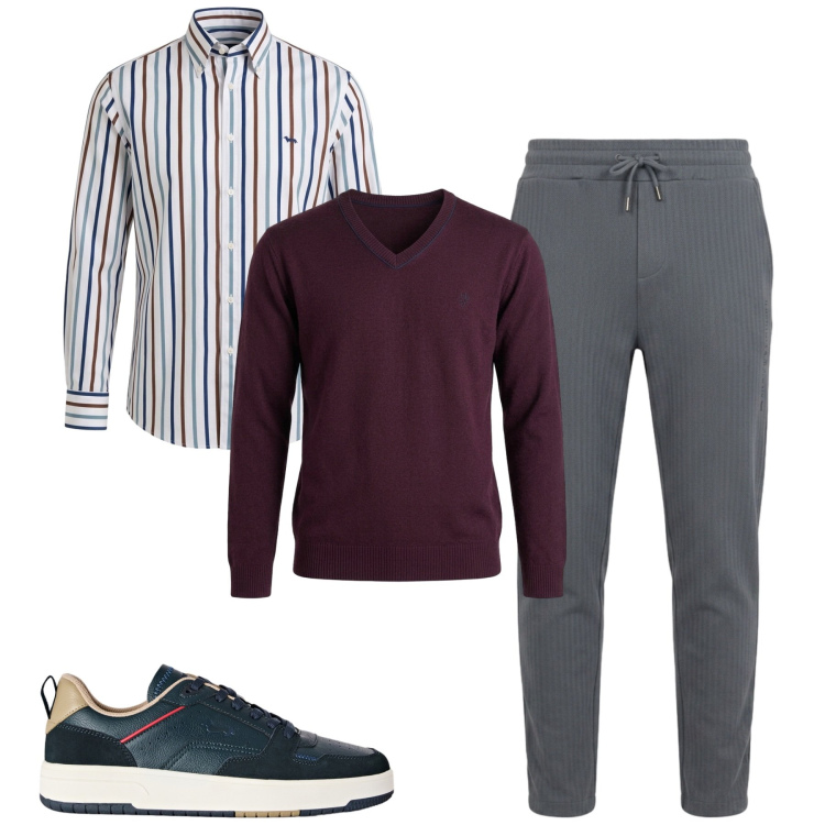 Outfit uomo - Total look #2500545. Stile Urban per Tutti i giorni. Abbinamento con pantaloni, maglieria, sneakers, camicie.