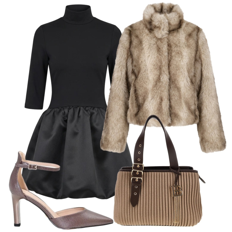 Outfit donna - Aperitivo glam - Focus Donna Curvy. Stile Glamour per Serata fuori. Abbinamento con décolleté, vestiti corti, blazer, borse a mano.