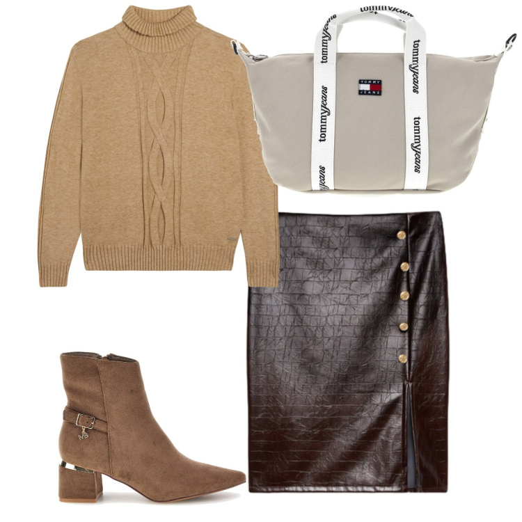 Outfit donna - Stile Boho Chic autunnale - Focus Donna. Stile Boho per Tutti i giorni. Abbinamento con gonne longuette, maglieria, shopping bag, stivaletti.