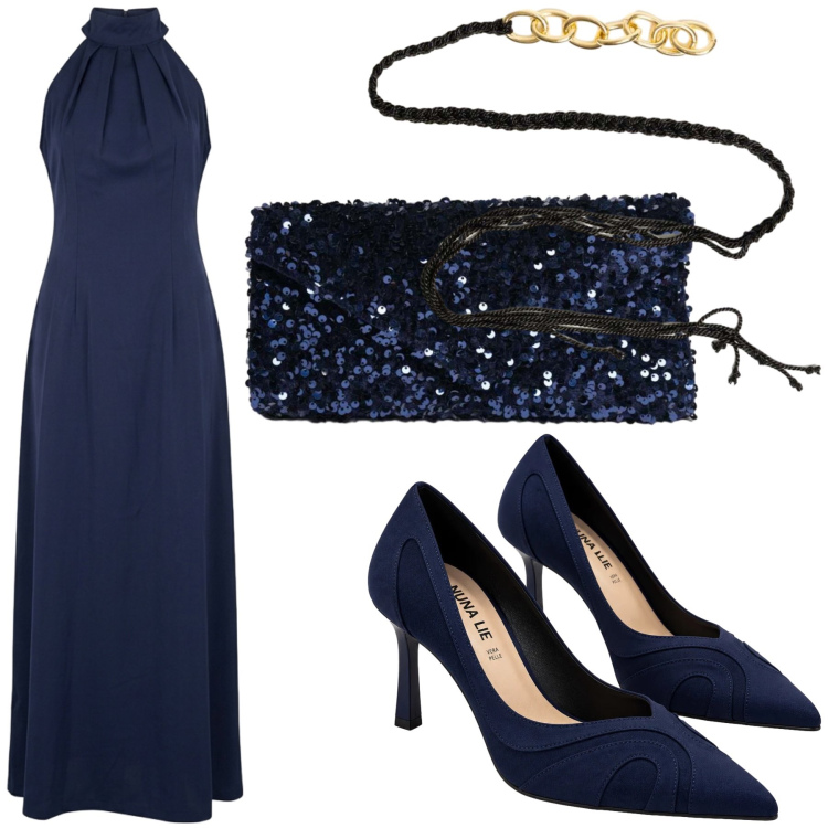 Outfit donna - Quasi tutto. Stile Casual chic per Cerimonia. Abbinamento con clutch, anelli, décolleté, vestiti lunghi.