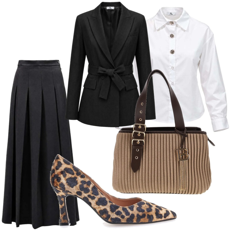 Outfit donna - Racconta il tuo autunno I AM. Stile Chic per Tutti i giorni. Abbinamento con gonne lunghe, camicie, blazer, décolleté, borse a mano.