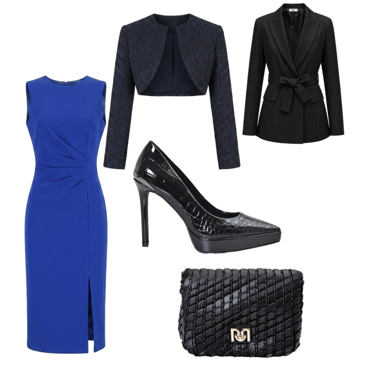 Outfit donna - Lo stile descritto in un outfit. Abbinamento con blazer, bolero, borse a tracolla, décolleté, vestiti midi/longuette.
