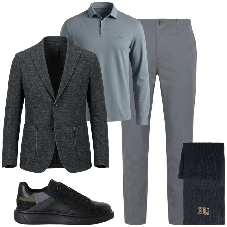 Outfit uomo - City. Stile Urban per Tutti i giorni. Abbinamento con sneakers, polo, pantaloni, giacche, sciarpe.