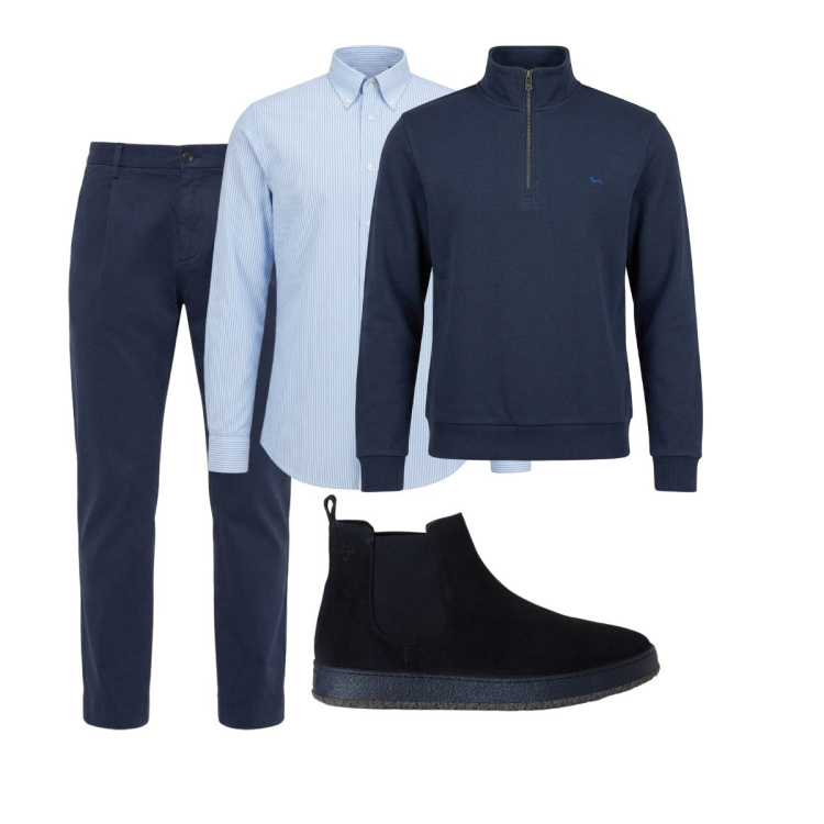 Outfit uomo - Total look #2501423. Stile Trendy per Tutti i giorni. Abbinamento con camicie, felpe, pantaloni, stivali e stivaletti.