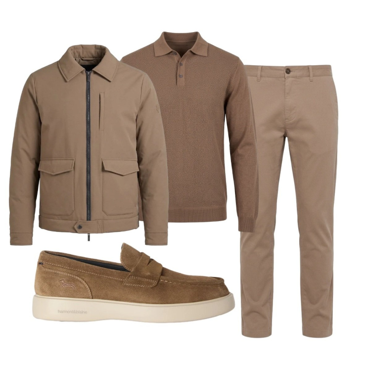 Outfit uomo - Total look #2501426. Stile Trendy per Tutti i giorni. Abbinamento con scarpe stringate, giacche, pantaloni, polo.