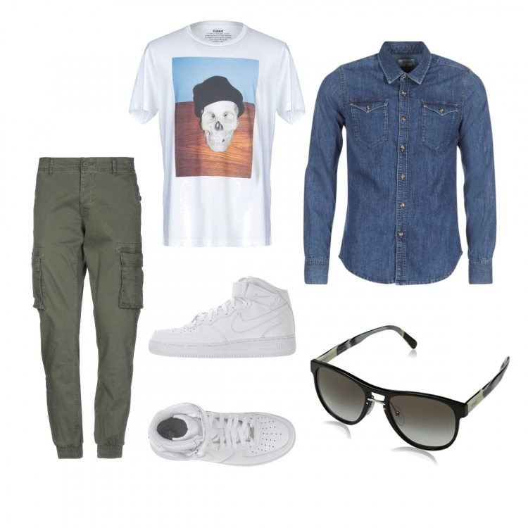 Outfit uomo - Casual #837. Stile Casual per Tutti i giorni. Abbinamento con camicie.
