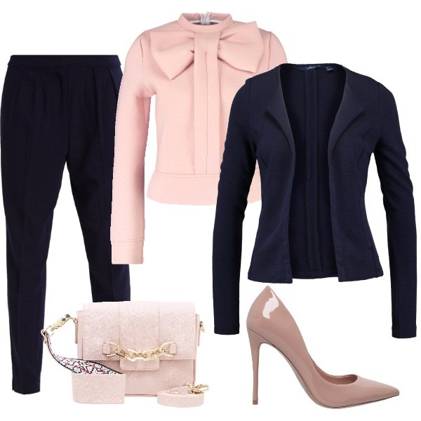 Outfit donna - Il fiocco rosa. Stile Bon Ton per Ufficio.