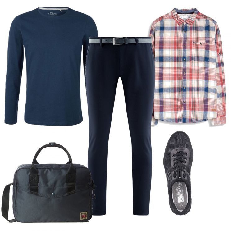 Outfit uomo - Man in blue. Stile Urban per Ufficio.