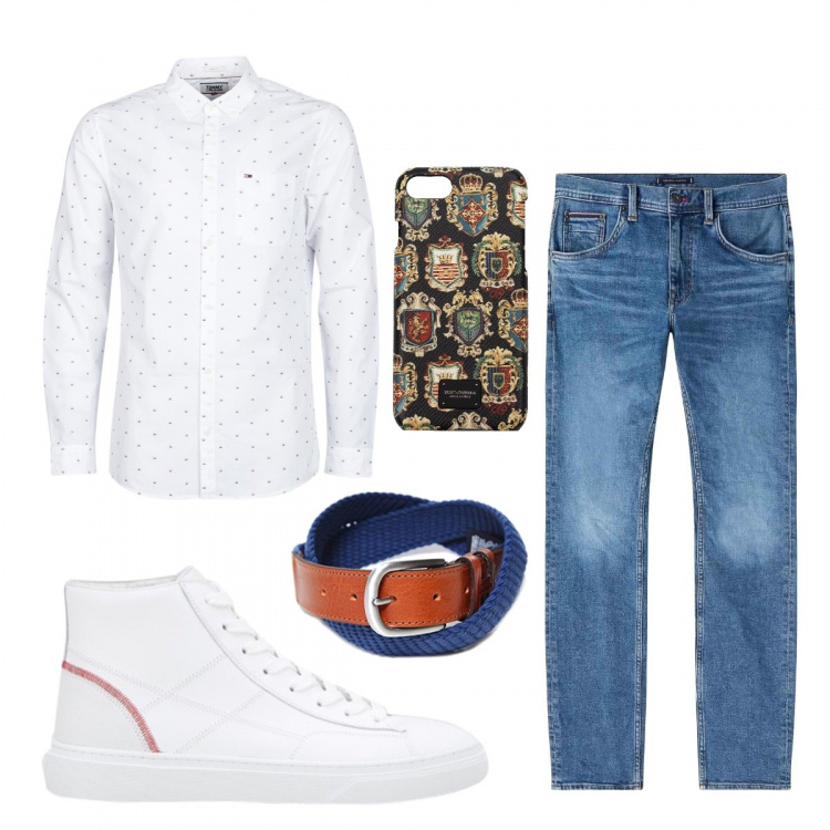 Outfit uomo - Bello e comodo. Stile Casual per Tutti i giorni. Abbinamento con mocassini contrasto.