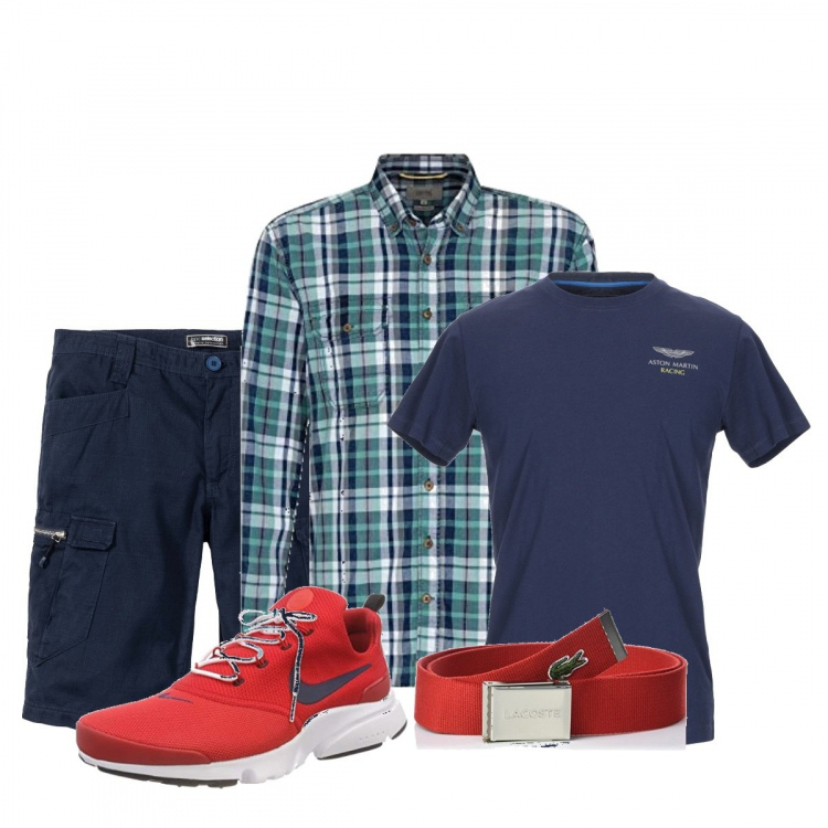 Outfit uomo - Grigliata tra amici. Stile Casual Abbinamento con bermuda.