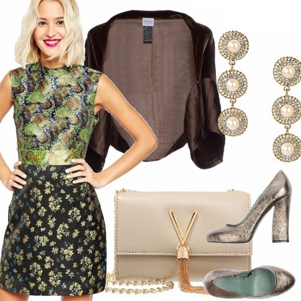 Outfit Serata chic in verde e glitter!