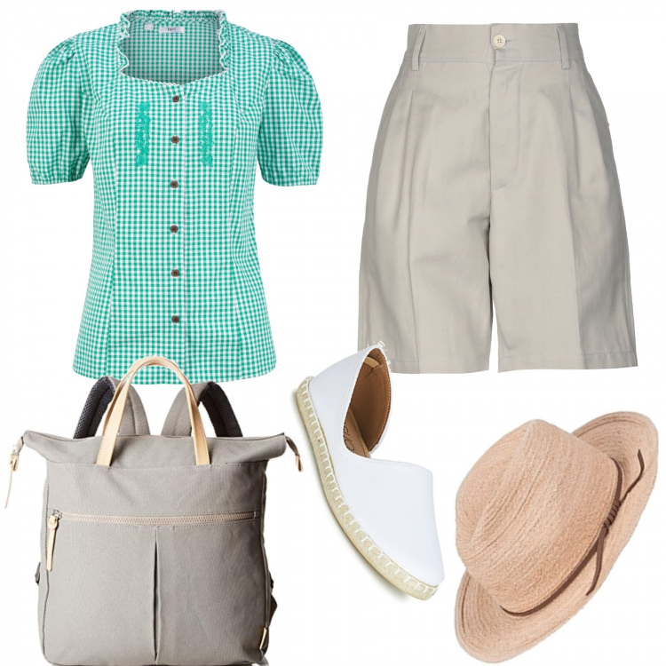 Outfit donna - Balloons. Stile Bon Ton per Tutti i giorni. Abbinamento con camicie a manica corta, pantalone, espadrillas, zaini, cappelli.