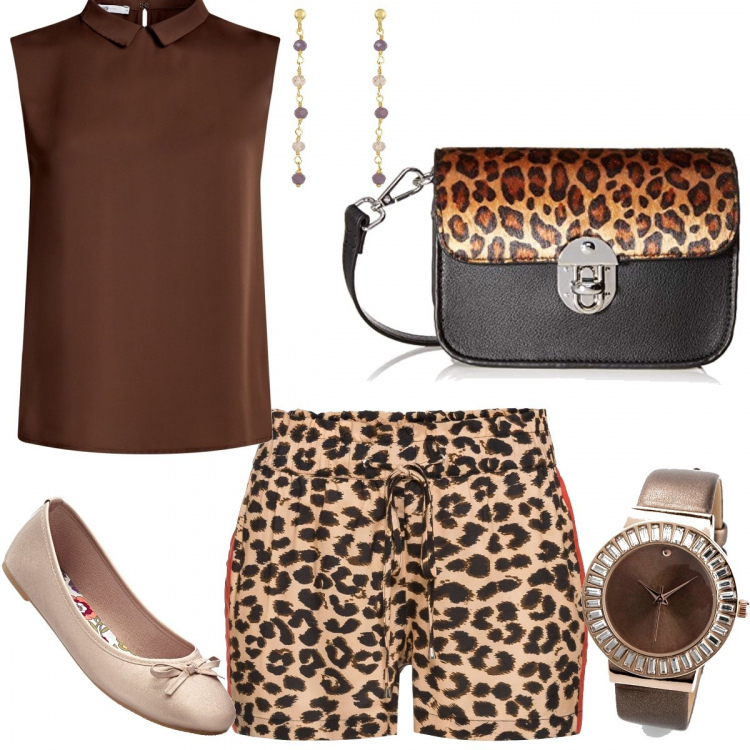Outfit donna - #Mi vesto bene con poco. Stile Sexy per Serata fuori. Abbinamento con sciarpe, ballerine, gonne lunghe, camicie, borsa a tracolla marrone, orecchini pendenti.