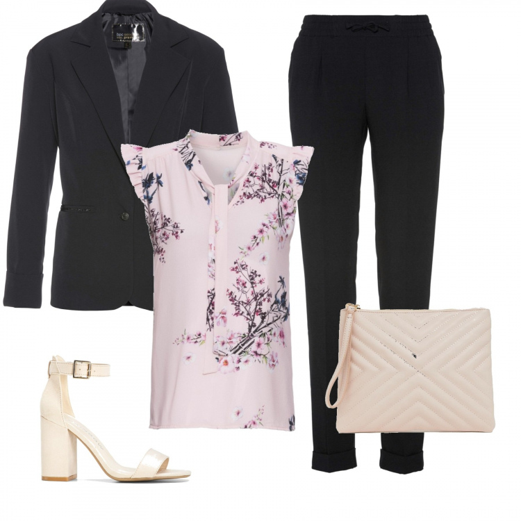 Outfit donna - Cerimonia semplice ma elegante. Stile Bon Ton per Cerimonia. Abbinamento con bluse, pantaloni, bikini, sandali col tacco, pochette petite con zip.