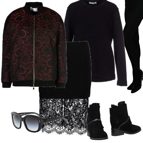Outfit Il bomber diventa elegante