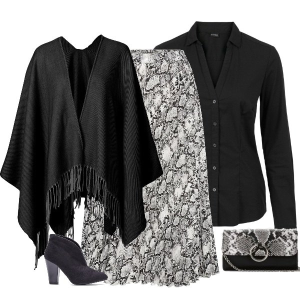 Outfit donna - Tocco Animalier..Bonprix. Stile Basic per Serata fuori. Abbinamento con camicie, cappotti, reggiseni, stivaletti, slip.