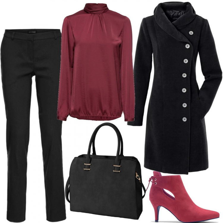 Outfit donna - Un classico Mondaystyle. Stile Bon Ton per Ufficio. Abbinamento con pantaloni, bluse, cappotti, pullovers, borse a spalla.