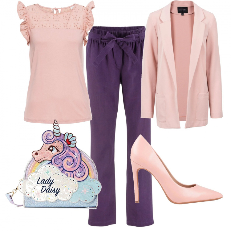 Outfit donna - Time to be unicorn. Stile Chic per Serata fuori. Abbinamento con décolleté a punta tinta unita, vestiti corti, sciarpe, top, borse a spalla.