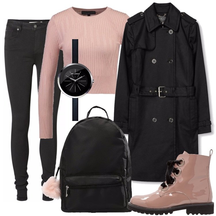 Outfit donna - Passione trench. Stile Basic per Scuola/Università.