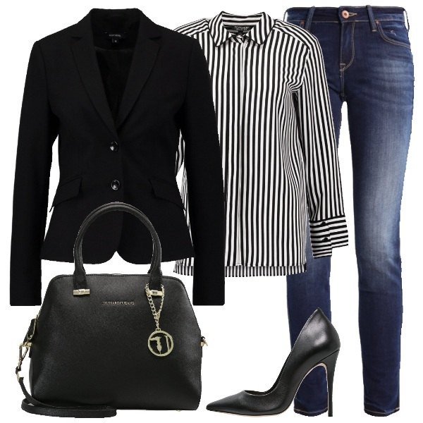 Outfit donna - In giacca e jeans. Stile Trendy per Tutti i giorni.