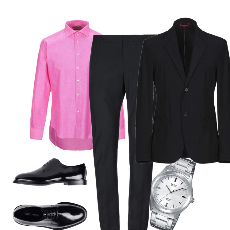 Outfit hombre - De boda. Estilo Business/Elegante para Ceremonia. Combinación con relojes analógicos, zapatos elegantes, camisas, chaquetas jersey, pantalone.