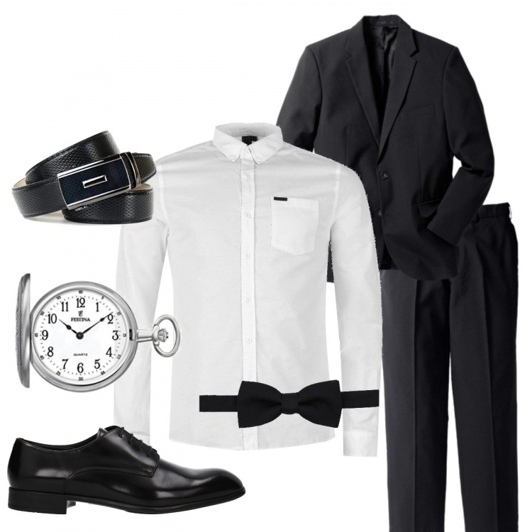 Outfit uomo - Il matrimonio del mio migliore amico. Stile Business/Elegante per Cerimonia. Abbinamento con giacche, scarpe stringate, camicia, orologi, cintura.