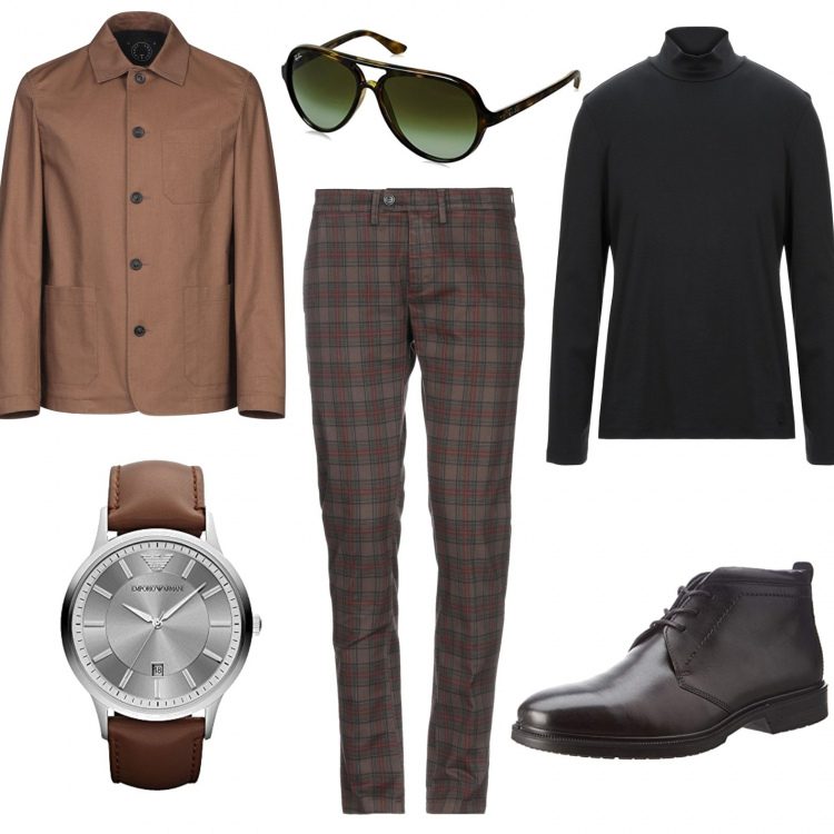 Outfit hombre - Urban #2002. Estilo Urban para Noche especial. Combinación con gafas de sol, chino.