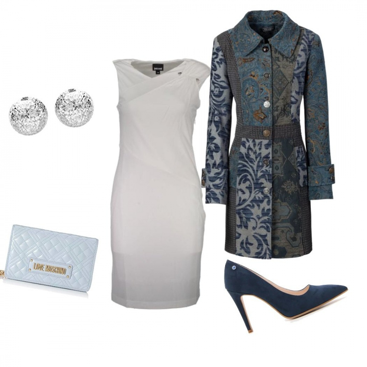 Outfit donna - Total look #401934. per Serata fuori. Abbinamento con cappotti, décolleté, vestiti lunghi, orecchini in oro bianco 9ct, borse a mano.