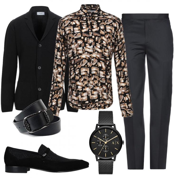 Outfit uomo - Camicia Bohémien. Stile Trendy per Tutti i giorni. Abbinamento con giacche, mocassini, pantalone lungo, camicie, orologi, cinture.