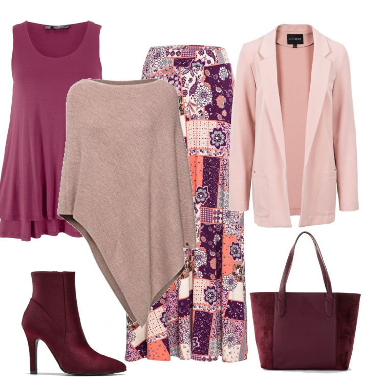 Outfit donna - La donna di Capitan Uncino. Stile Trendy per Tutti i giorni. Abbinamento con vestiti corti, gonne, top, shopping bag, stivali, sciarpa.