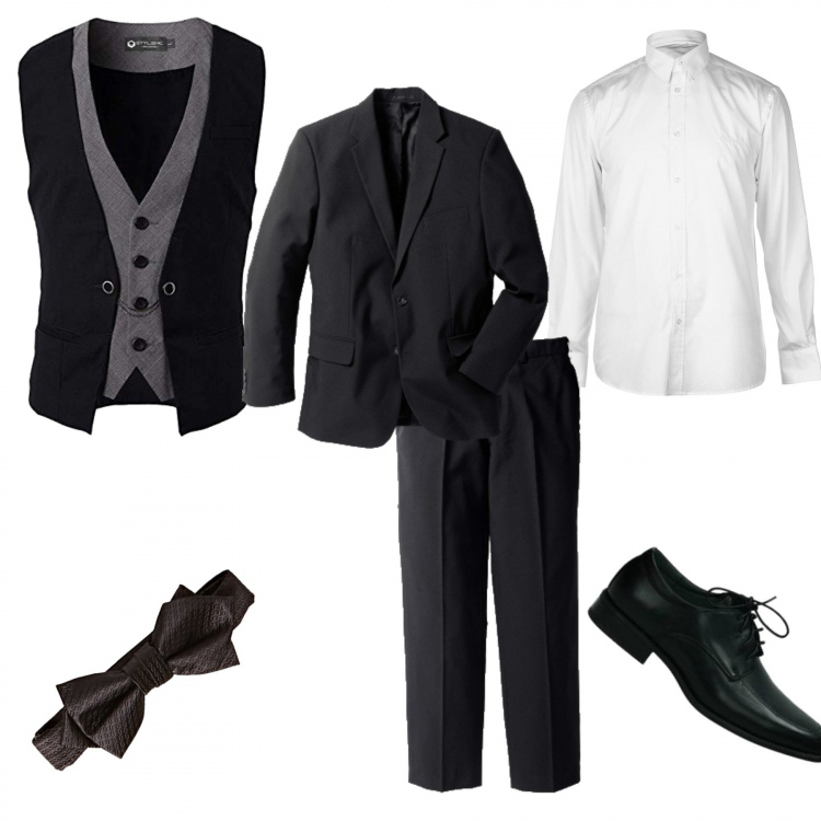 Outfit uomo - Cerimonia a gennaio. Stile Business/Elegante per Cerimonia. Abbinamento con giacche, scarpa, gilet a panciotto con scollo, camicie, cappello.