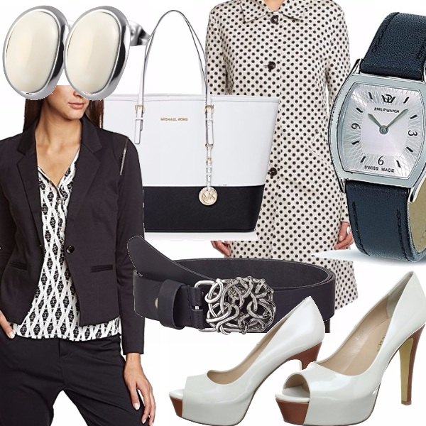 Outfit Bon ton: Bianco e blu