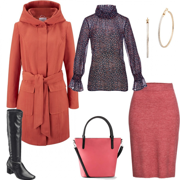 Outfit donna - Basic #3500. Stile Basic per Tutti i giorni. Abbinamento con stivali, tuniche, gonne, blusa, montgomery, orecchini.