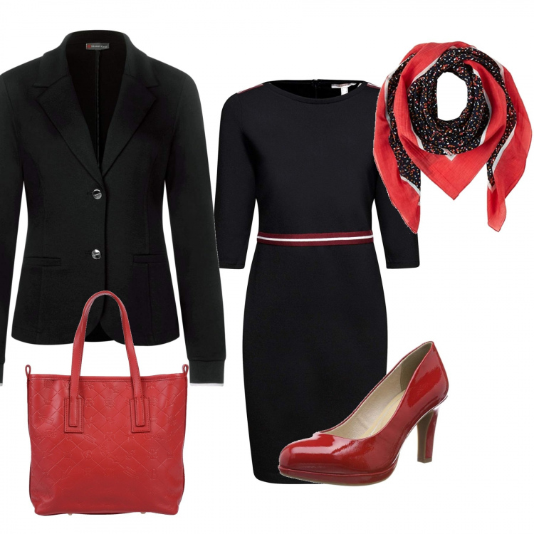 Outfit femme - Chic #2788. Style Chic pour Bureau. Assortir avec robes, chaussures à talons, maillots de bain, écharpes, sacs à main.