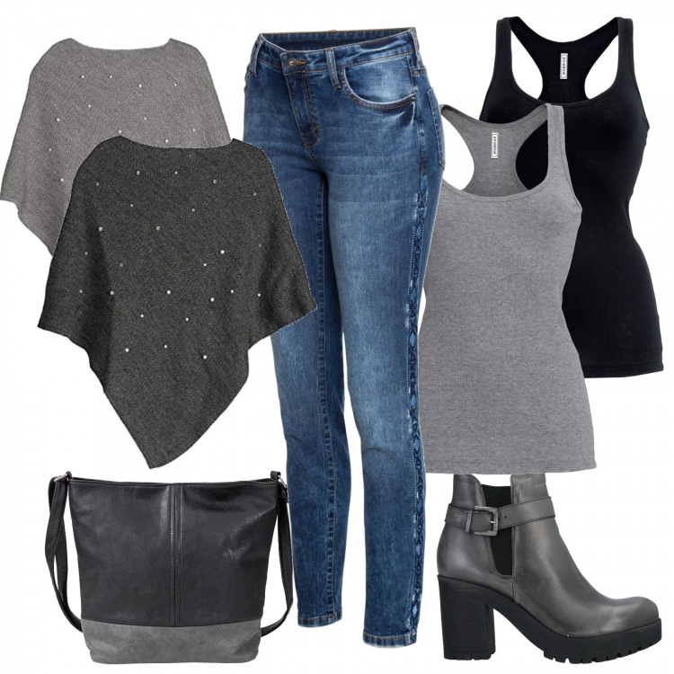 Outfit femme - Tendance #5977. Style Tendance pour Tous les jours. Assortir avec chemisettes, jeans, sacs en bandoulière, manteaux, manteaux, bottines.