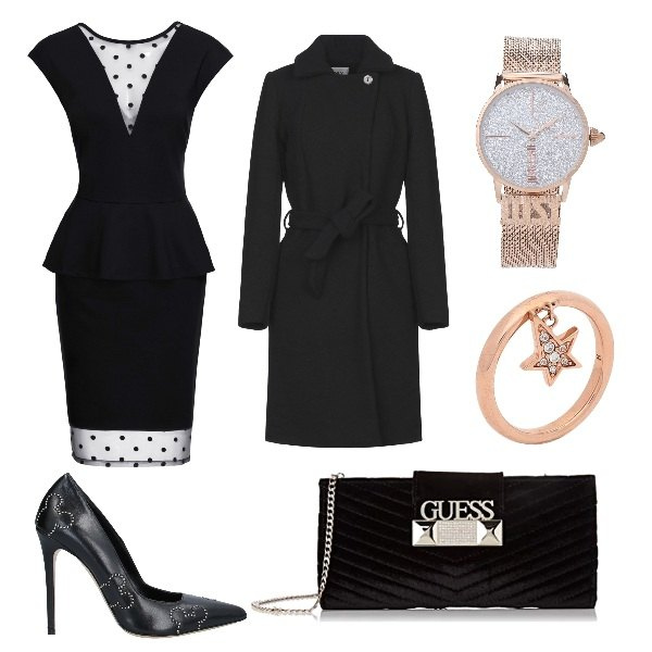 Outfit femme - Moi et ma cutch. Style Sexy pour Soirée dehors. Assortir avec robes longues, escarpins, clutchs et pochettes, bagues, manteaux, montres.