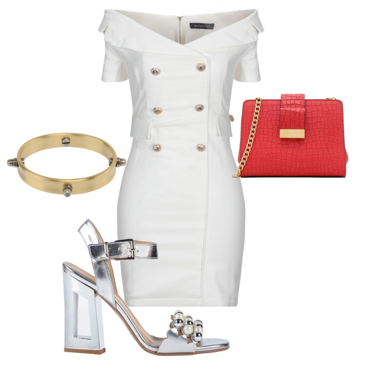Outfit femme - Red love clutch. Style Chic pour Soirée dehors. Assortir avec robes, sandales à talon, sacs en bandoulière mini, bracelets.