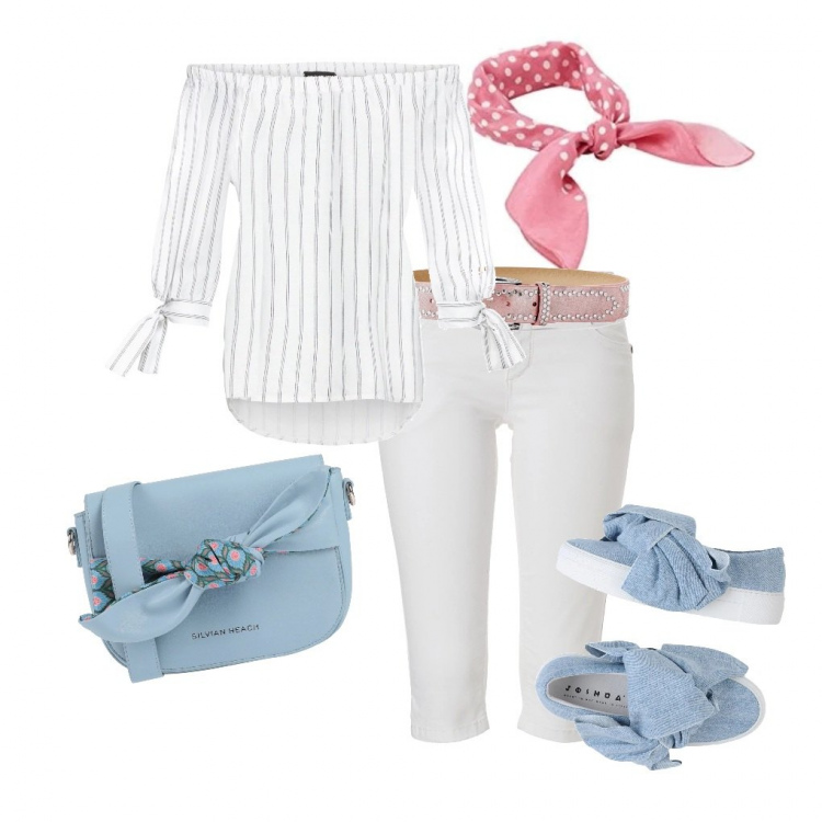 Outfit femme - Noeud pastel. Style Tendance pour Tous les jours. Assortir avec chemises, manteaux, sneakers, pantalons courts et shorts, combinaisons, sacs à bandoulière et portés à l'épaule.