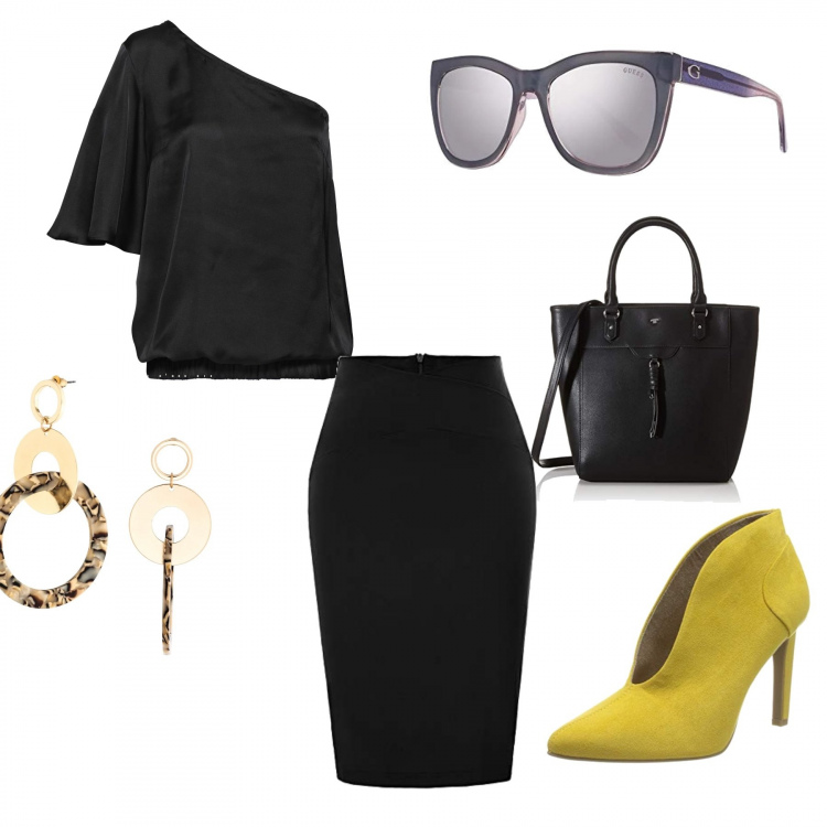 Outfit femme - Urban #4068. Style Urban pour Soirée dehors. Assortir avec chemises, colliers et pendantifs, bottes, jupes, sacs à main, lunettes de soleil et montures pour lunettes de vue.