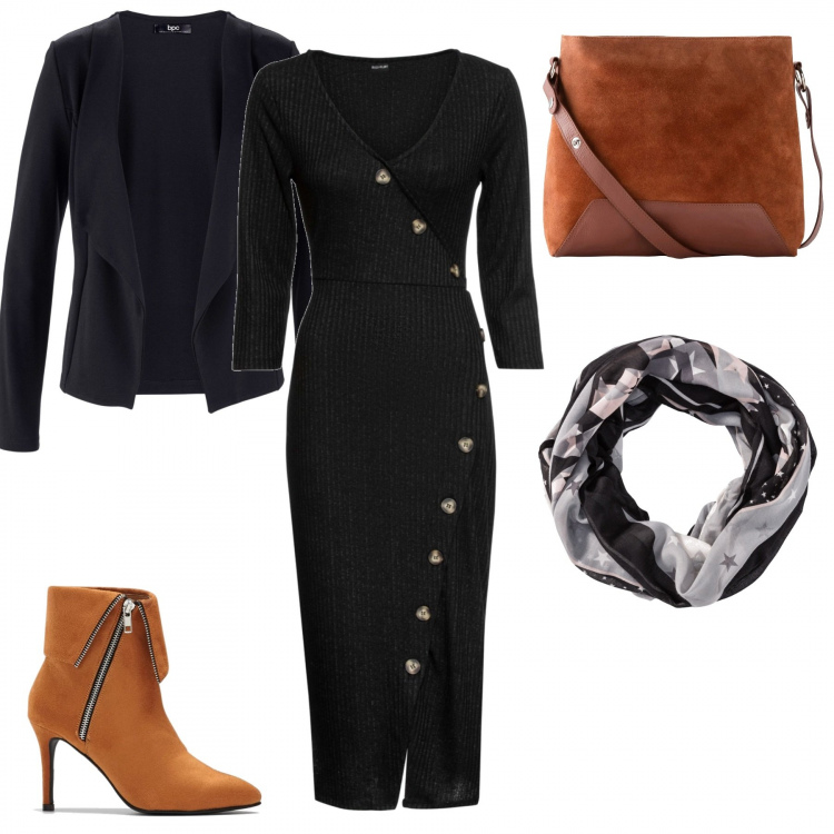 Outfit donna - FlashBonprix. Stile Sexy per Ufficio. Abbinamento con blazer, vestiti, stivaletti, giacche, foulard.
