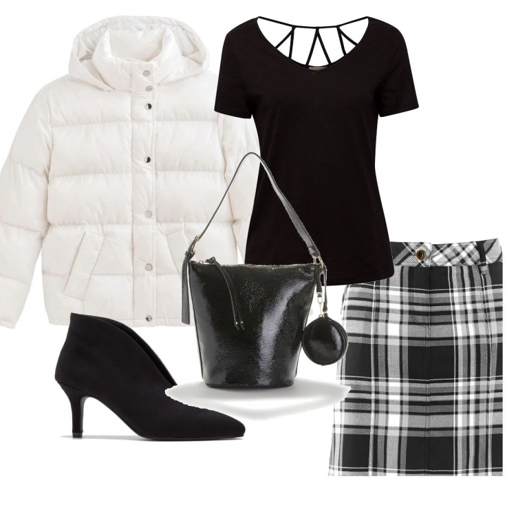 Outfit femme - Grand froid. Style Bon Ton pour Tous les jours. Assortir avec chaussures à talon, jupes, tops et blouses, parkas et blousons, sacs à main.