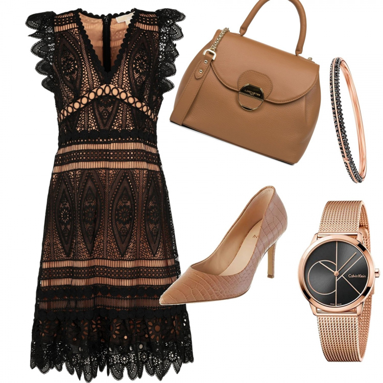 Outfit femme - Bohème chic. Style Tendance pour Soirée dehors. Assortir avec robes, montres, chaussures à talons, sacs à bandoulière et portés à l'épaule, bracelets.