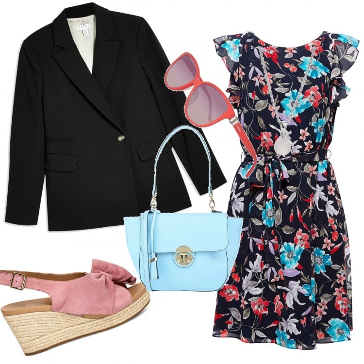 Outfit femme - Invitée mariage cool. Style Tendance pour Cérémonie. Assortir avec robes, sandales, sabots, mules et tongs tendance, colliers et pendantifs, sacs à main, lunettes, blazers.