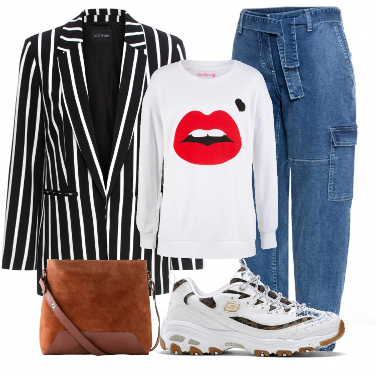 Outfit donna - Urban girl. Stile Urban per Tutti i giorni. Abbinamento con blazer, pantaloni a palazzo, vestiti, sneakers, giacche.