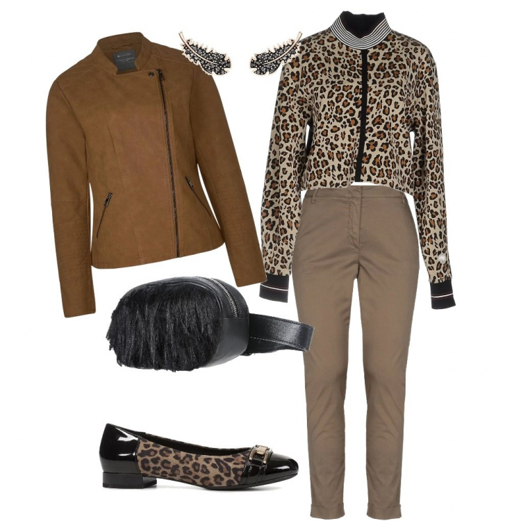 Outfit femme - Total look ballerine. Style Tendance pour Tous les jours. Assortir avec pulls et cardigans, vestes, blazers et manteaux, ballerines et chaussures plates, pantalon , sacs-à-dos, boucles d'oreilles.