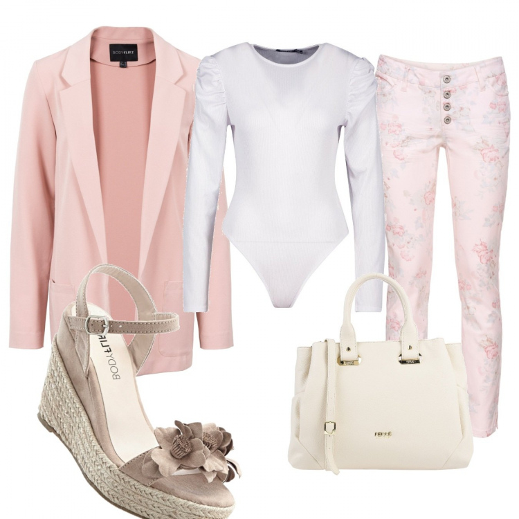Outfit donna - Trendy #9206. Stile Trendy per Tutti i giorni. Abbinamento con borsa a mano, vestiti corti, pantaloni, espadrillas, corpo.