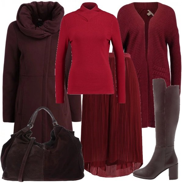 Outfit donna - Rosso di giorno. Stile Basic per Ufficio.