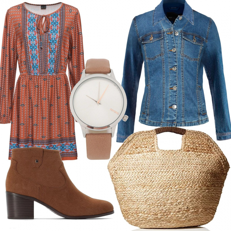 Outfit femme - Country. Style Ethnique pour Tous les jours. look idéal pour Petite. Assortir avec robes, manteaux, sacs à main, bottines, montres.