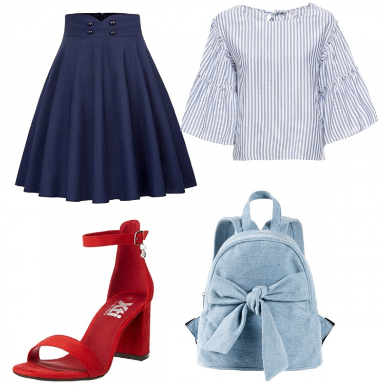 Outfit femme - Classique. Assortir avec chemises, sacs à dos, jupes, chaussures à talon.