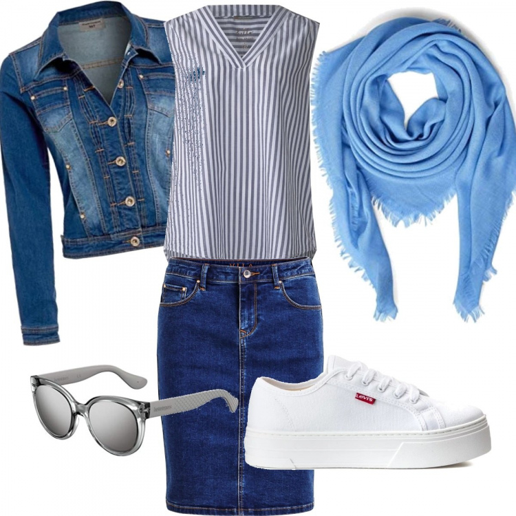 Outfit femme - Bord de mer. Style Tendance pour Tous les jours. look idéal pour Grande. Assortir avec chemises, jupes, sneakers, vestes, blazers et manteaux, lunettes de soleil et montures pour lunettes de vue, écharpes.